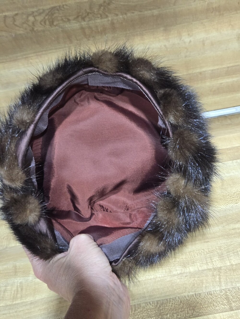 Vintage Fur Pillbox Hat 50's 60's Styled by Coralie Retro Classic Mod Mink - Picture 4 of 11